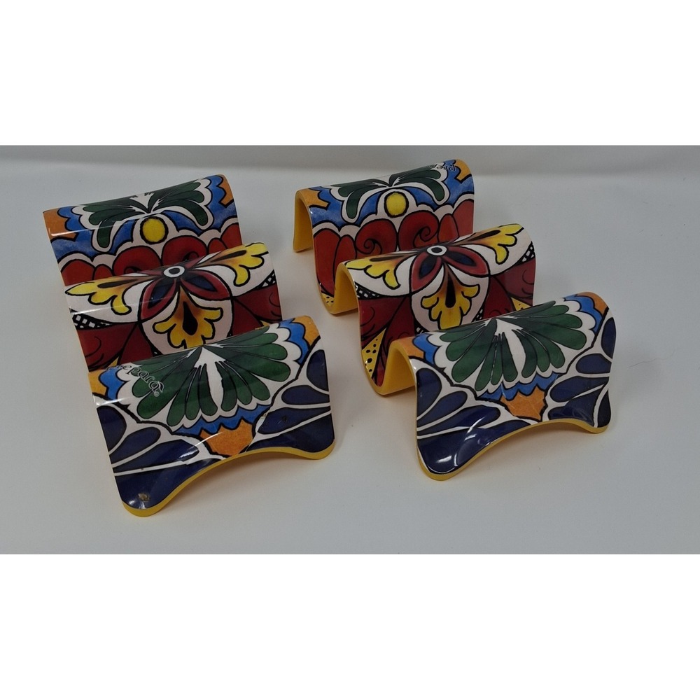 Prepara Melamine Plastic Multiple Taco Holder Stands Reversible Set of 2